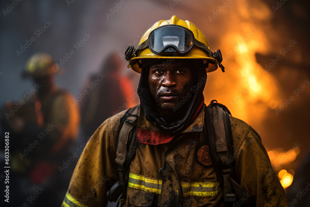 firefighter, fictional person made with generative ai firefighter, fictional person made with generative ai