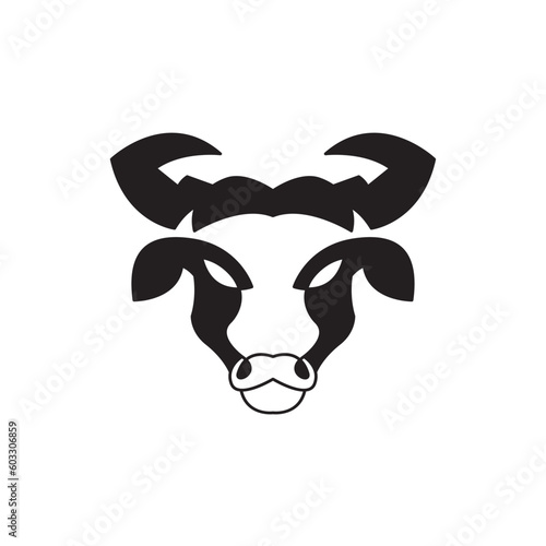 cow logo modern sign template. Tattoo stylish.
