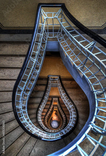 Photography A spiral staircase in shape of a light bulb - HDR version