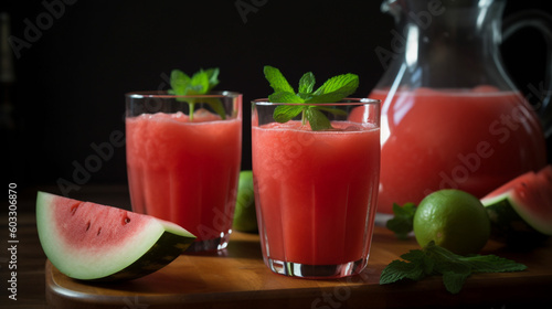 Wallpaper Mural Watermelon Agua Fresca. Generative AI image Torontodigital.ca