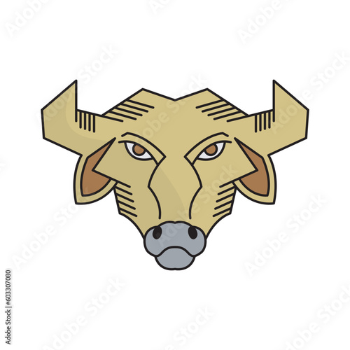 bison logo design template sign. solid color style,
