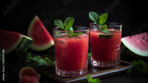 Watermelon Agua Fresca. Generative AI image