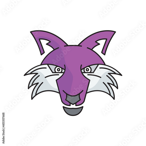 jackal logo design template sign. solid color style,
