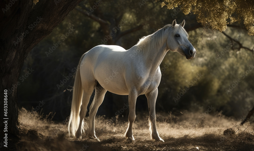Obraz premium photo of Lipizzaner in its natural habitat. Generative AI