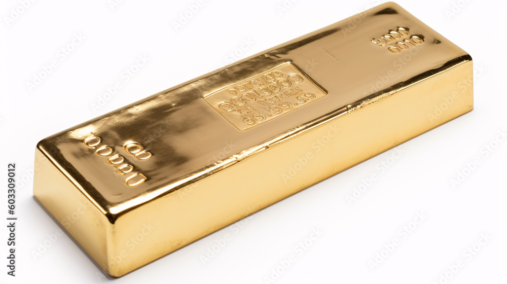 Valuable Gold Bullion on White Background generative ai Valuable Gold Bullion on White Background generative ai