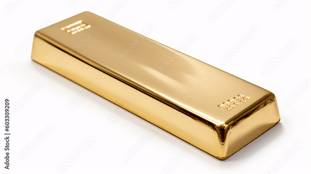 Close-up of Single Gold Bar generative ai Close-up of Single Gold Bar generative ai