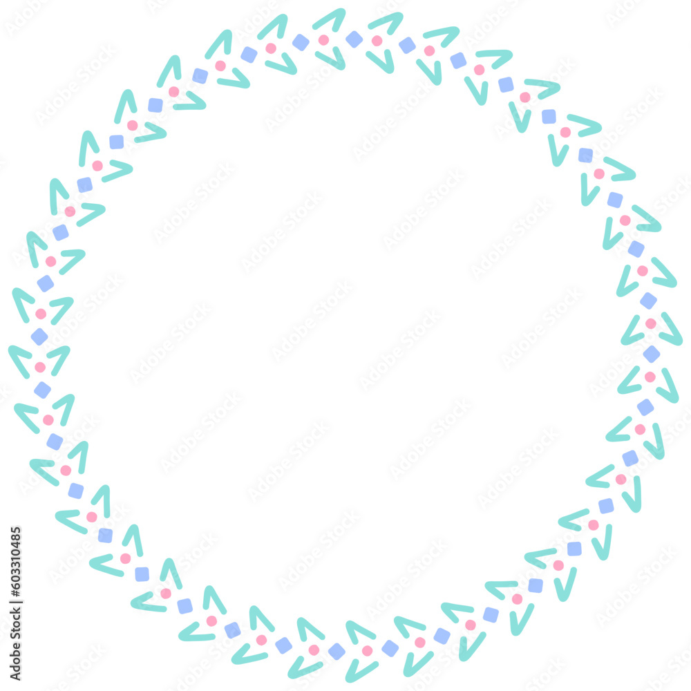Cute pastel circle border frame