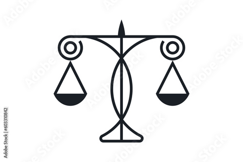 Simple elegant law firm logo , justice logo, black and white background