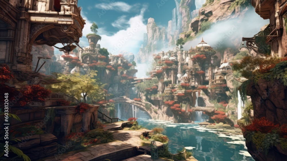 Fototapeta premium Beautiful Scenery Game Art