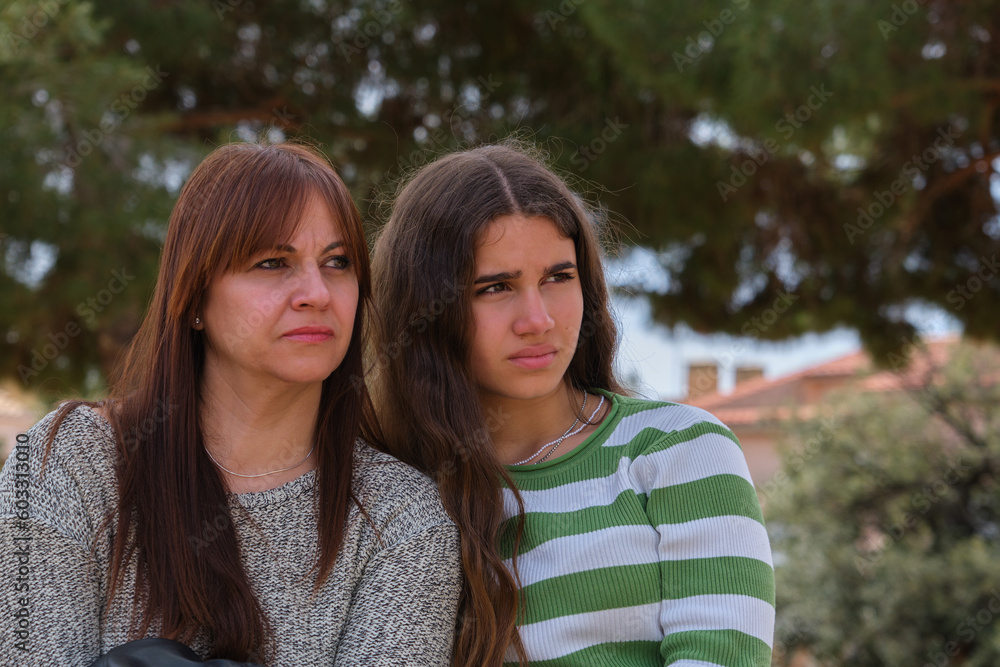 Mother and daughter together in nature Mother and daughter together in nature