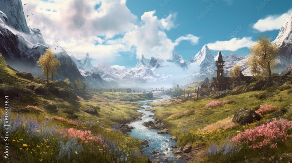 Fototapeta premium Stunning Game Art Environment