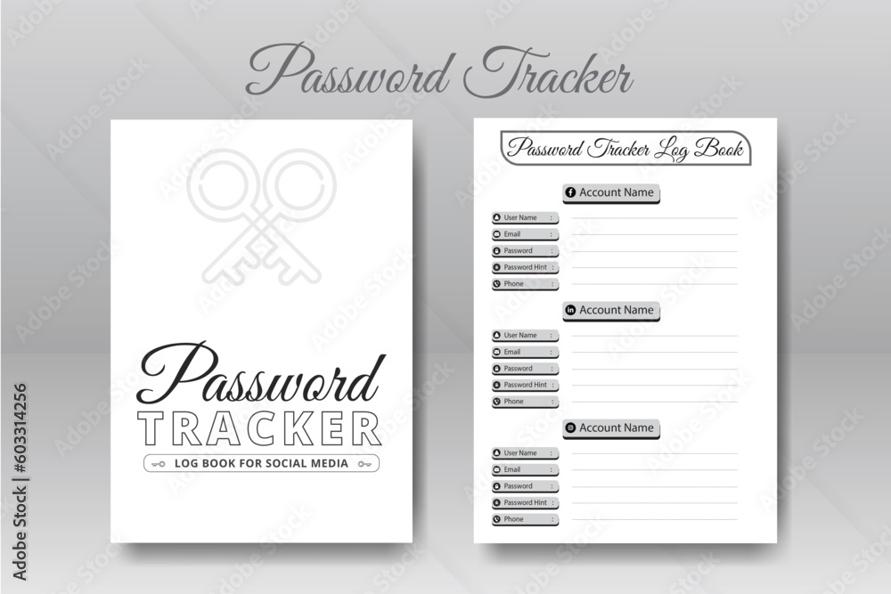 Password Tracker Log Book
