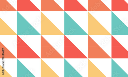 retro seamless pattern with geometric shapes, in vibrant colors