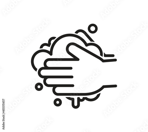 simple hands washing disinfectant symbol