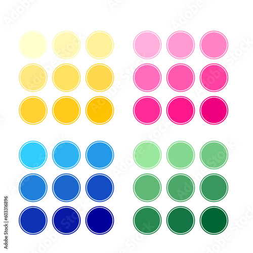 set of colorful 
