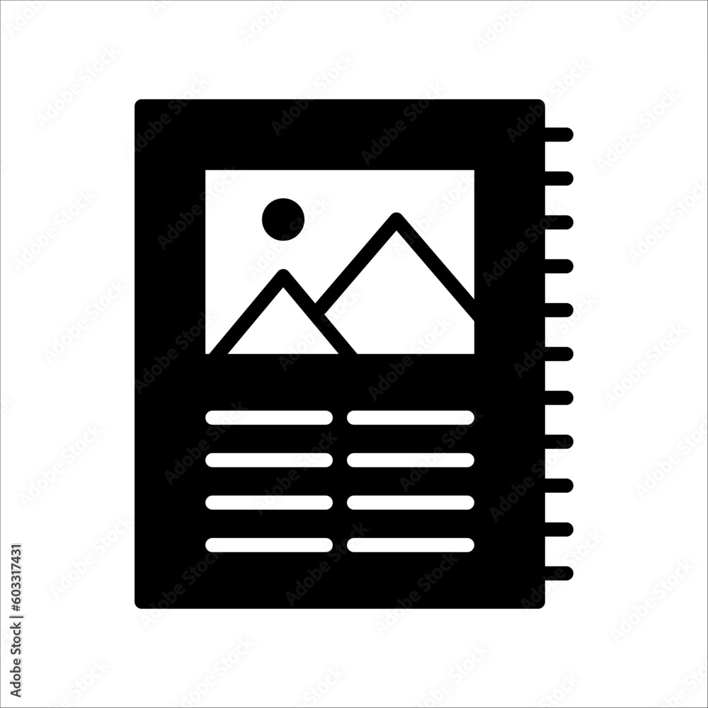 Solid vector icon for magazine which can be used various design projects. Solid vector icon for magazine which can be used various design projects.