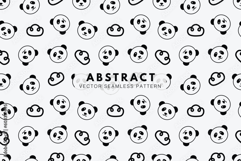 Panda cute bear cartoon animal seamless repeating pattern Panda cute bear cartoon animal seamless repeating pattern