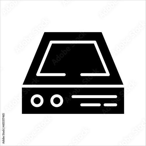 Solid vector icon for data storage unit which can be used various design projects.