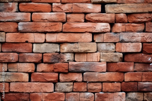 Light red brickwork of a wall, brickwork, gaps in the brickwork (Generative AI, Generativ, KI)