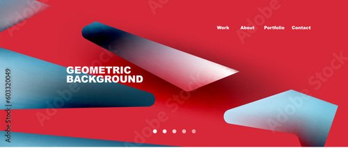 Landing page background template. Abstract geometric shapes composition. Vector illustration for wallpaper, banner, background