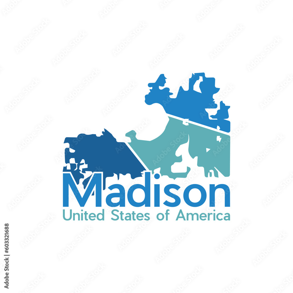 Map Of Madison City Geometric Creative Design
