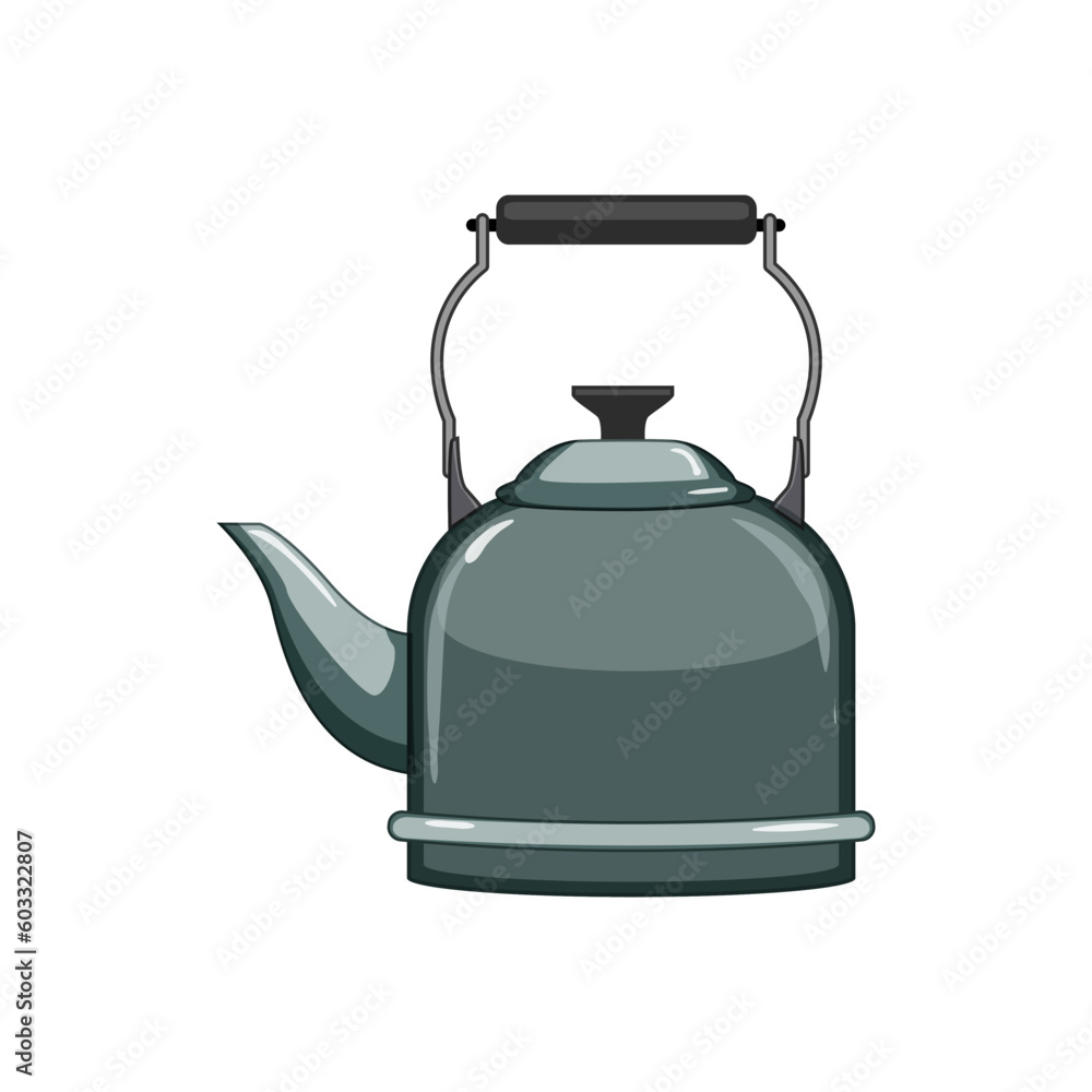 beverage kettle kitchen cartoon. heat metal, appliance water beverage kettle kitchen sign. isolated symbol vector illustration