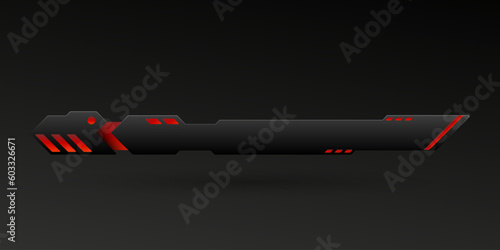 Black lower third gui title banner for video screen broadcast