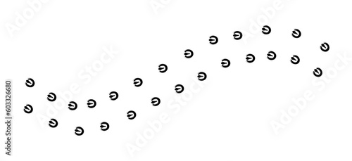 Vector illustration of footprints of a horse, deer, cow, buffalo isolated on white background