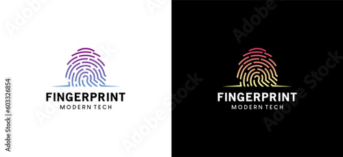 Vector illustration of fingerprint for personal identity identification logo