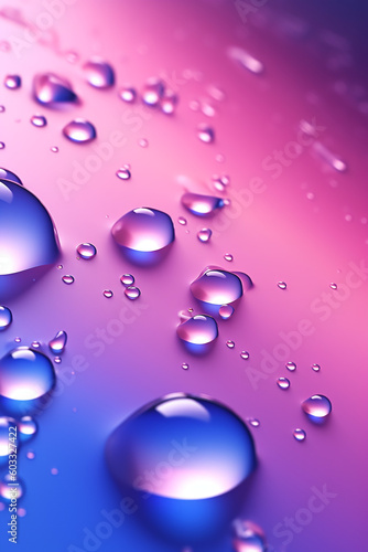 Wallpaper Mural closeup drops of water on pink & purple background, wallpaper Torontodigital.ca