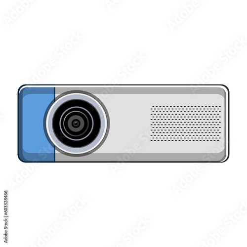 screen projector video cartoon. movie presentation, equipment projection screen projector video sign. isolated symbol vector illustration