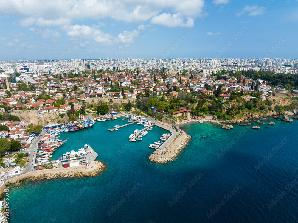 Aerial Overview of Kaleiçi Marina, Antalya