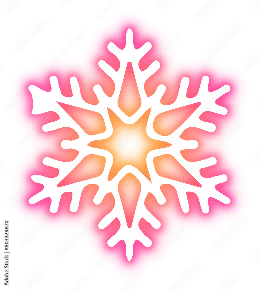 Obraz premium Collection of snowflake neon