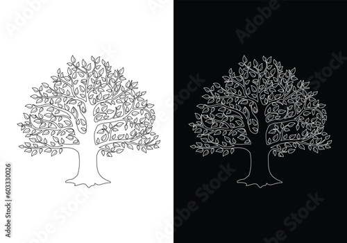 Fototapeta Naklejka Na Ścianę i Meble -  Tree vector. Nature trees vector illustration logo design.