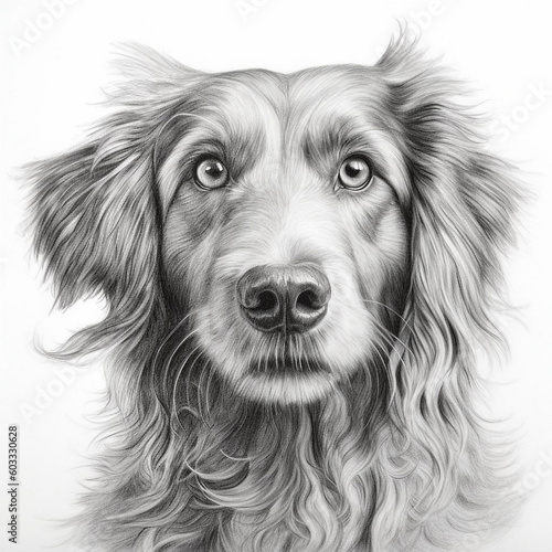 AI generated pencil drawing of a dogs face © Florian