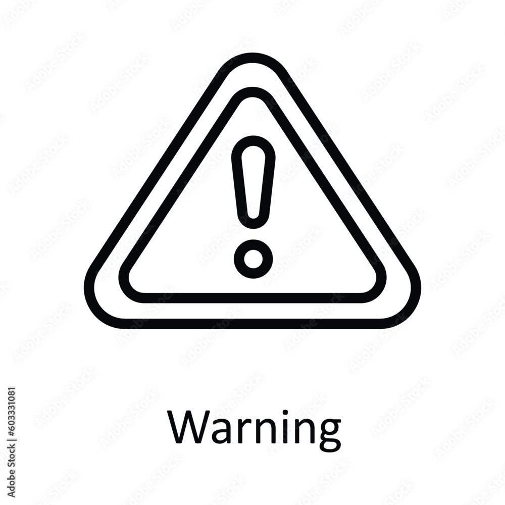 Warning vector outline Icon Design illustration. Work in progress Symbol on White background EPS 10 File Warning vector outline Icon Design illustration. Work in progress Symbol on White background EPS 10 File