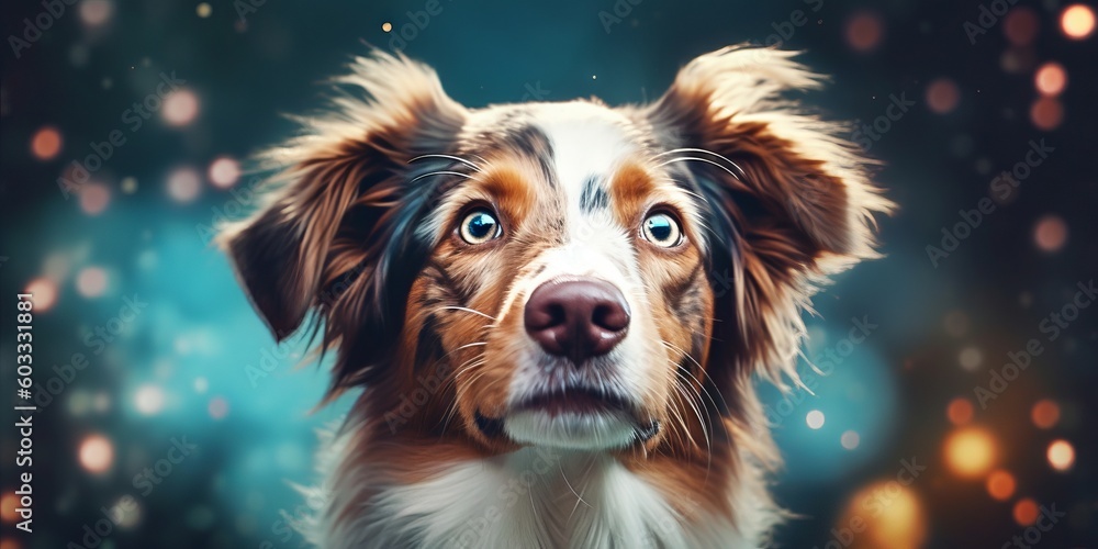 Adorable Dog with Surprised Eyes, Blurred Background, Generative AI