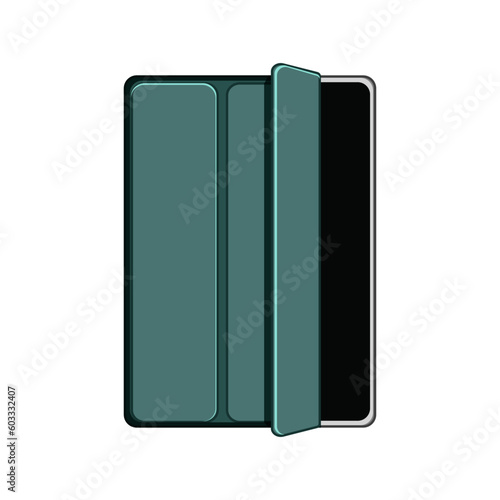 computer tablet case cartoon. digital cover, wireless blank computer tablet case sign. isolated symbol vector illustration