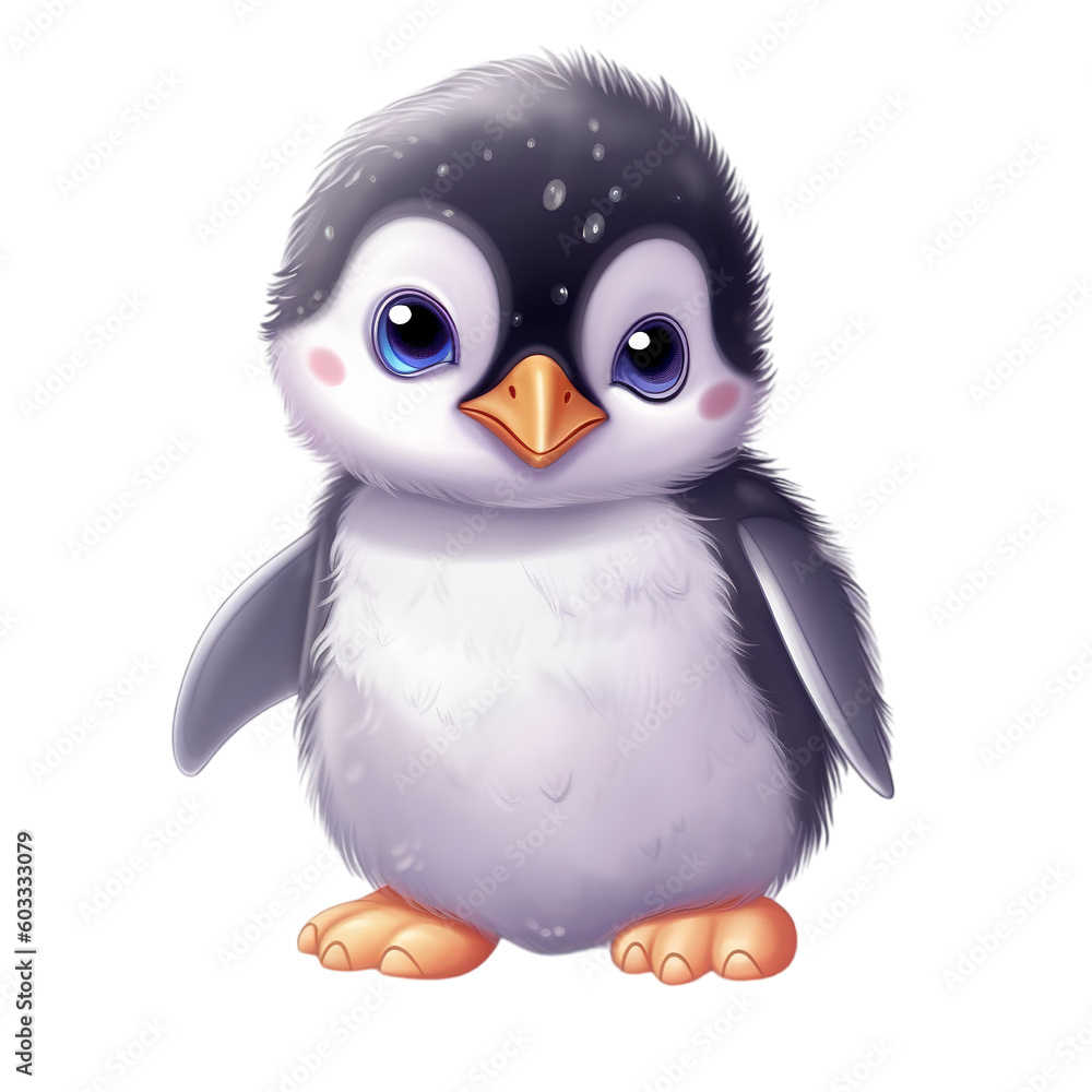 Obraz premium Watercolor Penguin Png Transparent Ai generative