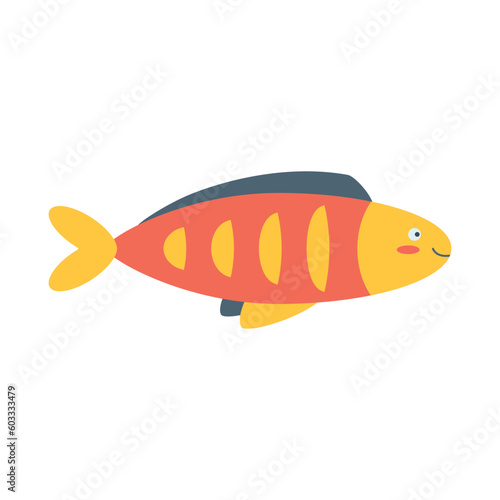 Colorful fish, sea animal. An inhabitant of the sea world, a cute underwater creature.