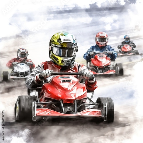 Karting Championship Race The Ultimate Thrill. Generative AI