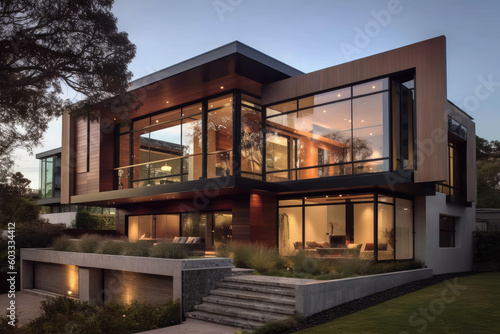 Modern house real estate residence architecture © AdamantiumStock