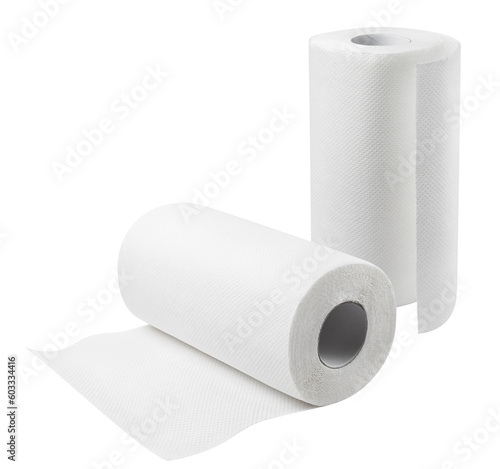 White paper towel rolls, cut out