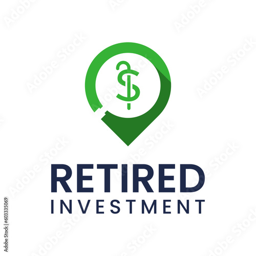 Unique logo combination of old man stick and dollar. It is suitable for use as an investment logo by retirees.