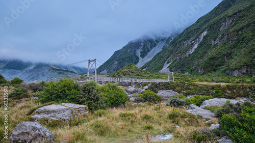 Hooker Valley Track In New Zealand photo