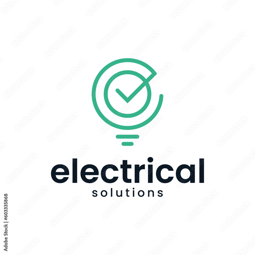 Modern logo combination lamp and check. It is suitable for use for electrical logos. Modern logo combination lamp and check. It is suitable for use for electrical logos.