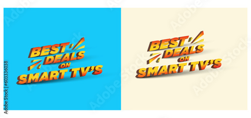 Best Deals on Smart TV s  3D text Typography  Electronics Store  E Commerce Logo Templates