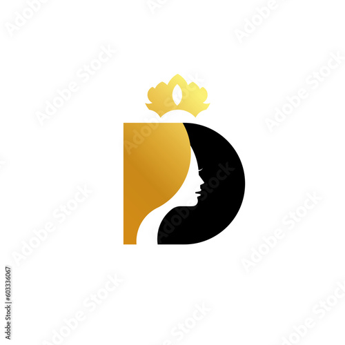 diva with a crown logo vector