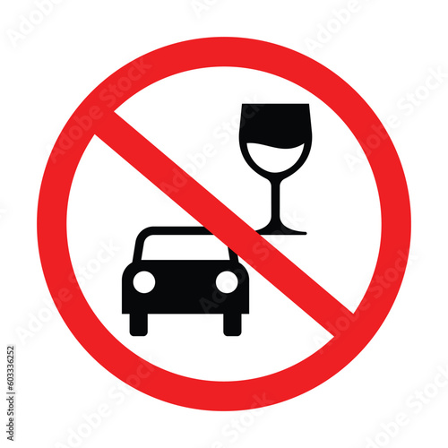 no drink and drive sign or icon, dont drive impaired, vector illustration 