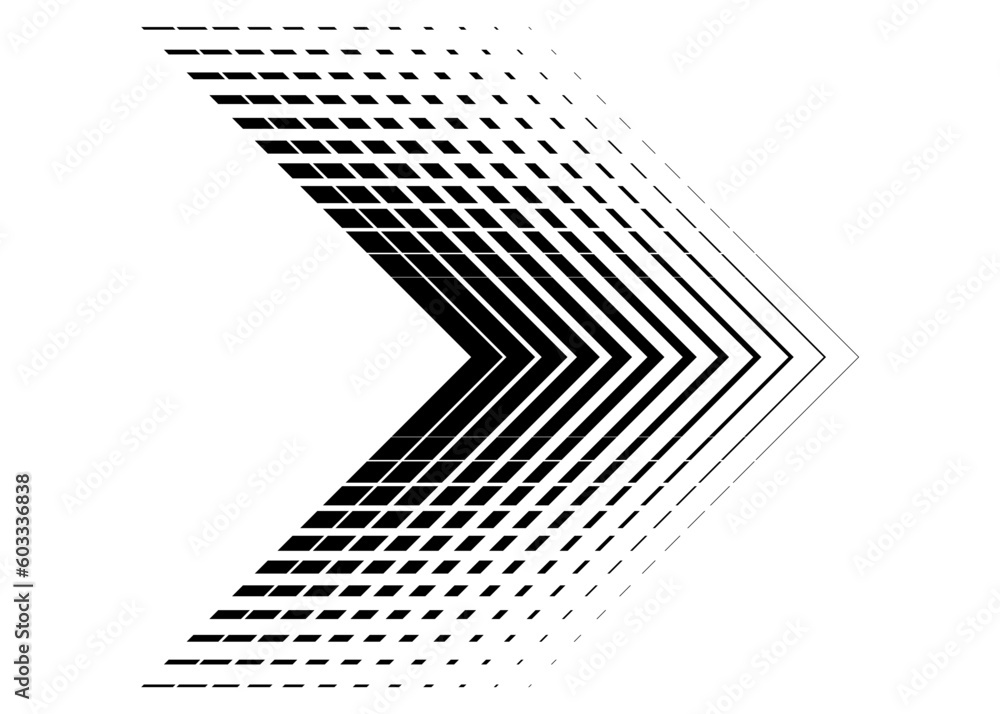 Vector striped black arrow Modern pattern. Design element. Vector